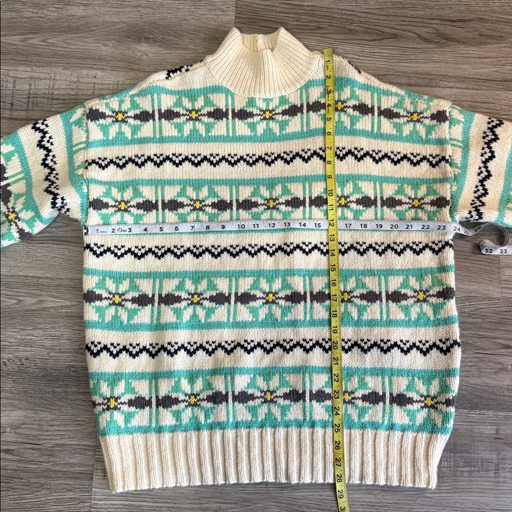 NEW American Eagle Mock Neck Fair Isle Oversized Sweater Cozy Comfy NWOT - Picture 6 of 9